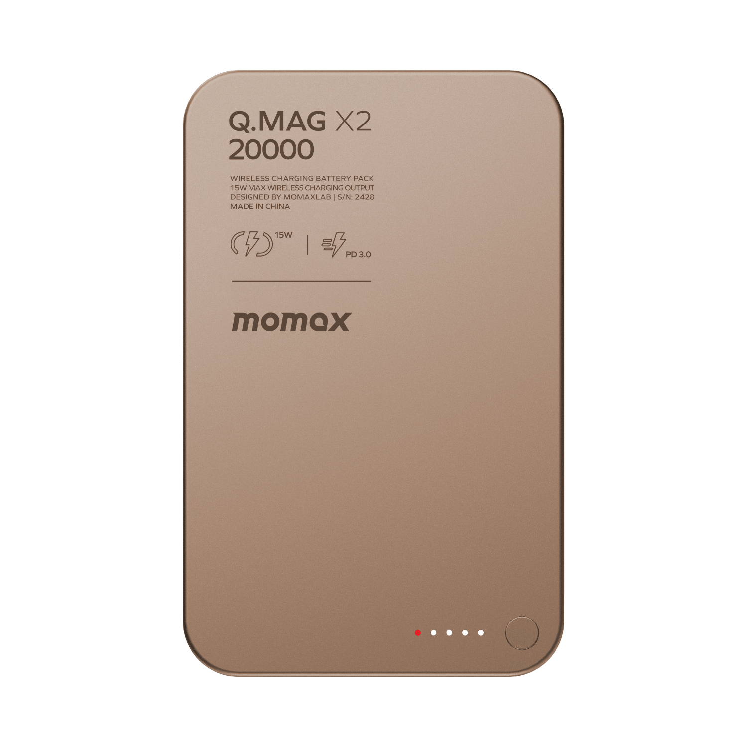 Momax Q.Mag X2 35W 20000mAh Wireless Power Bank (Desert Titanium) - IP133L2 Power Banks