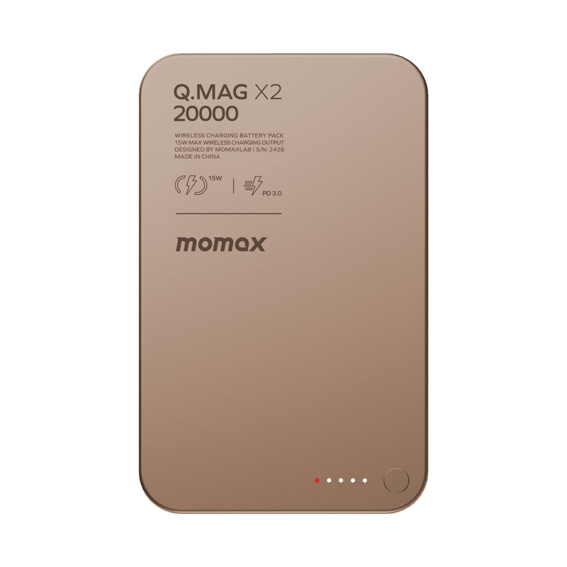 Momax Q.Mag X2 35W 20000mAh Wireless Power Bank (Desert Titanium) - IP133L2 Power Banks