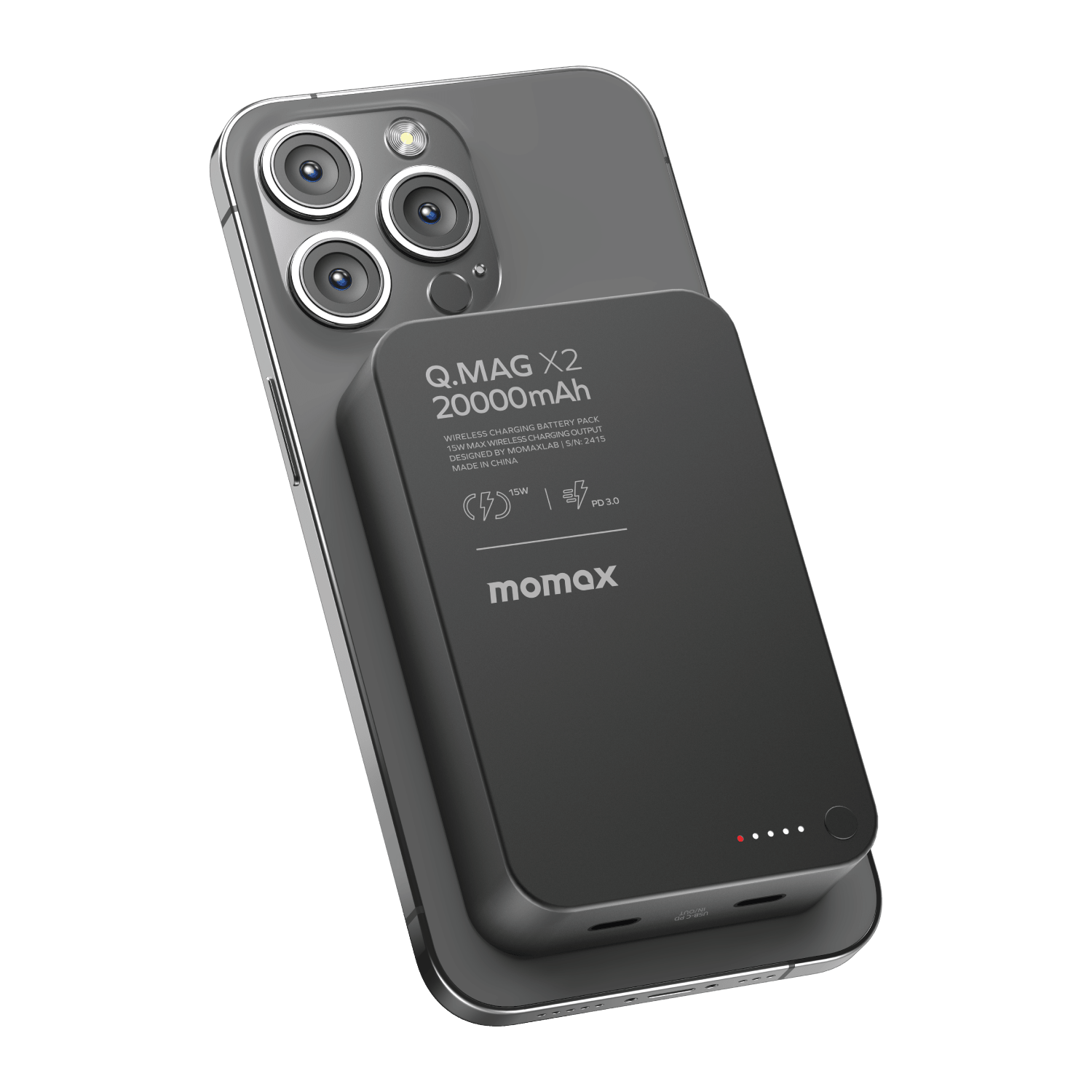 Momax Q.Mag X2 35W 20000mAh Wireless Power Bank (Black) - IP133D Power Banks