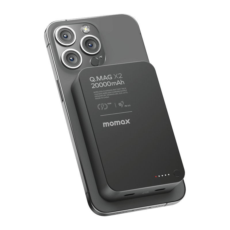 Momax Q.Mag X2 35W 20000mAh Wireless Power Bank (Black) - IP133D Power Banks