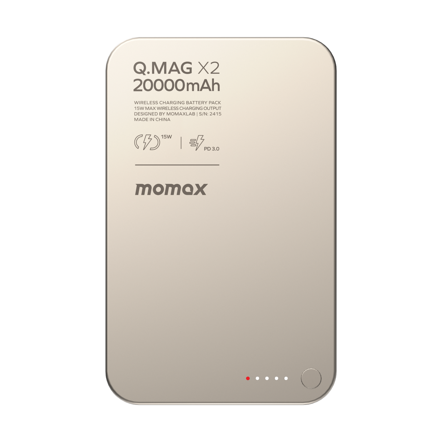 Momax Q.Mag X2 35W 20000mAh Wireless Battery Pack Titanium