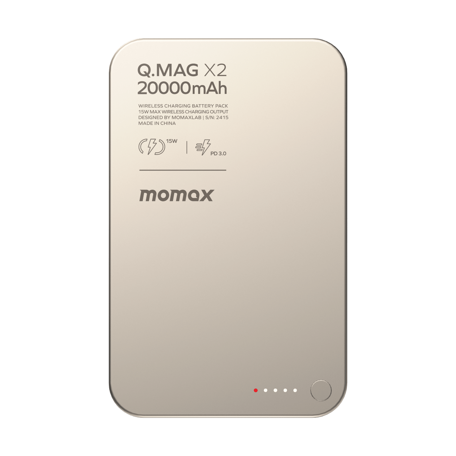 Momax Q.Mag X2 35W 20000mAh Wireless Power Bank (Titanium) - IP133E Power Banks