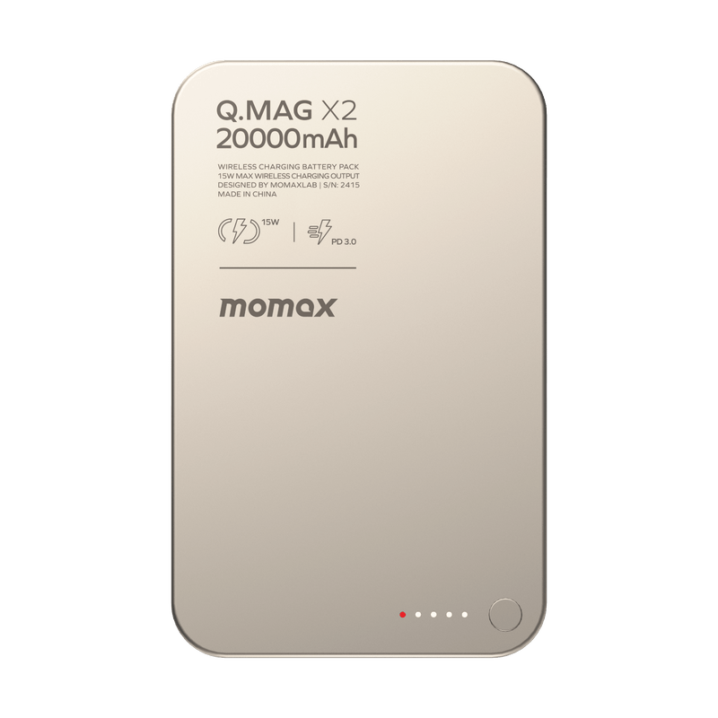 Momax Q.Mag X2 35W 20000mAh Wireless Power Bank (Titanium) - IP133E Power Banks