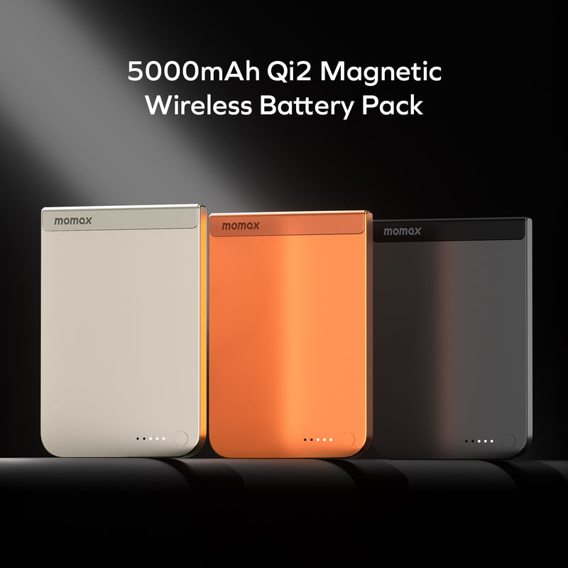 Momax 1-Power S.Pass 5000mAh Qi2 Magnetic Wireless Power Bank (Orange) - IP161Q2M Power Banks