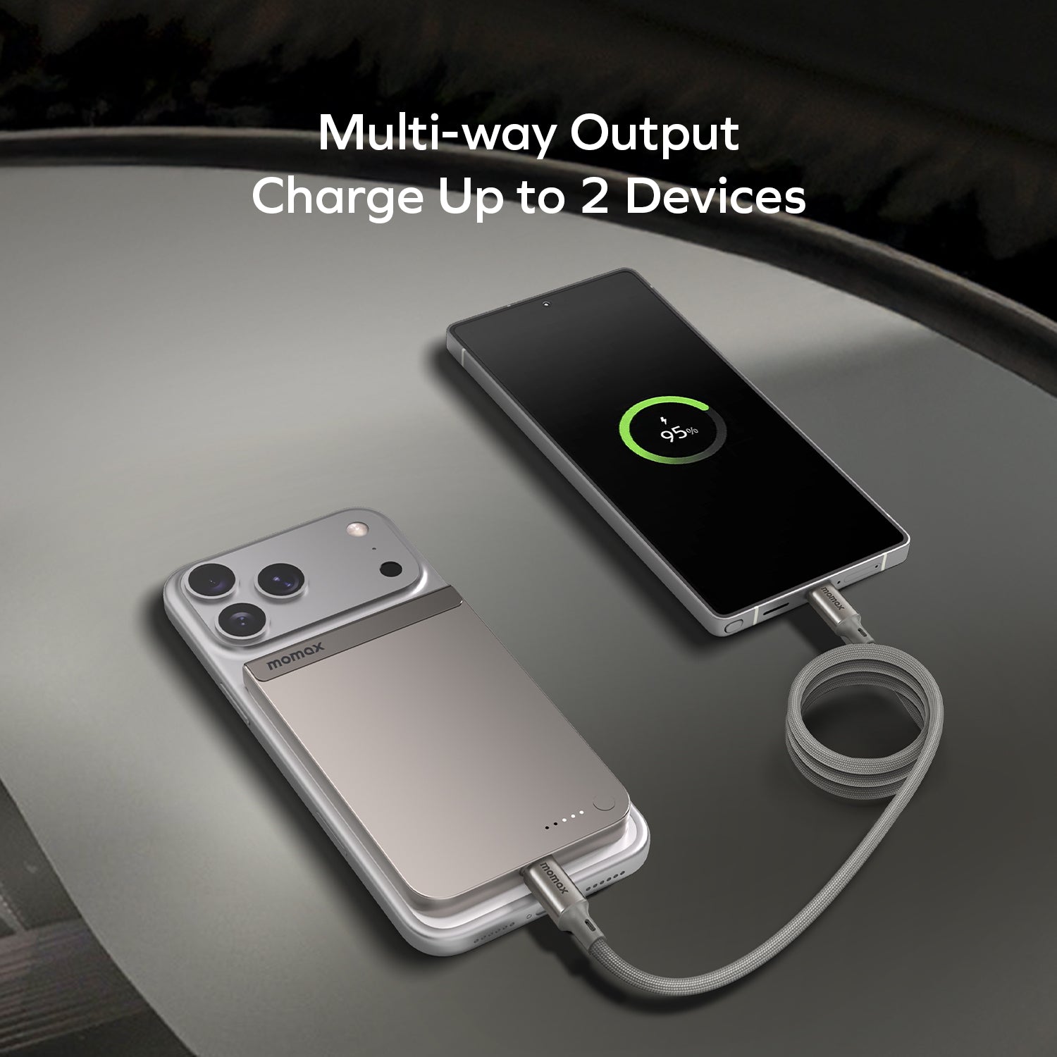 Momax 1-Power S.Pass 5000mAh Qi2 Magnetic Wireless Power Bank (Orange) - IP161Q2M Power Banks