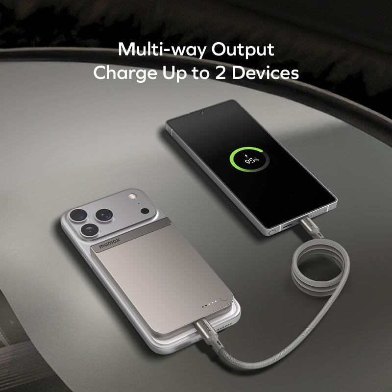 Momax 1-Power S.Pass 5000mAh Qi2 Magnetic Wireless Power Bank (Orange) - IP161Q2M Power Banks