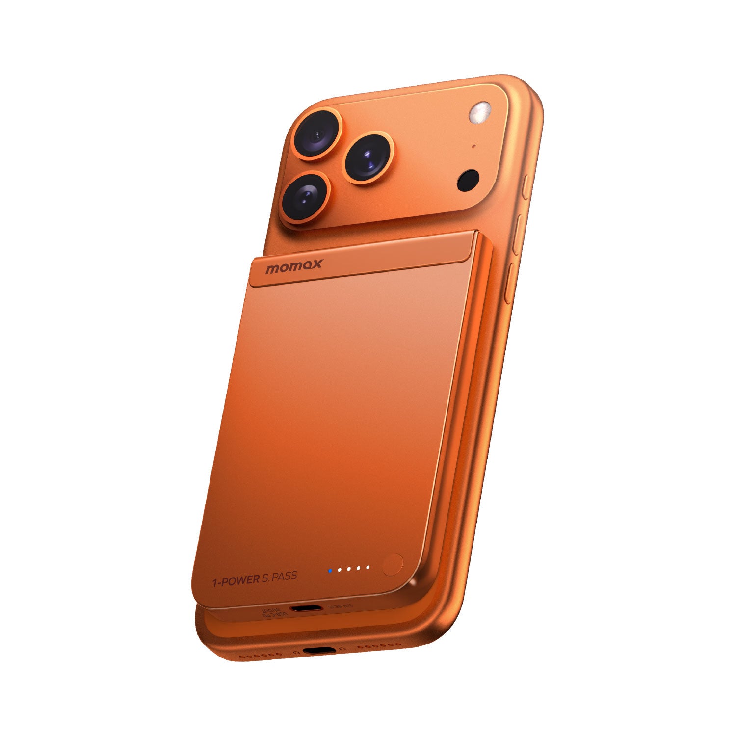 Momax 1-Power S.Pass 5000mAh Qi2 Magnetic Wireless Power Bank (Orange) - IP161Q2M Power Banks