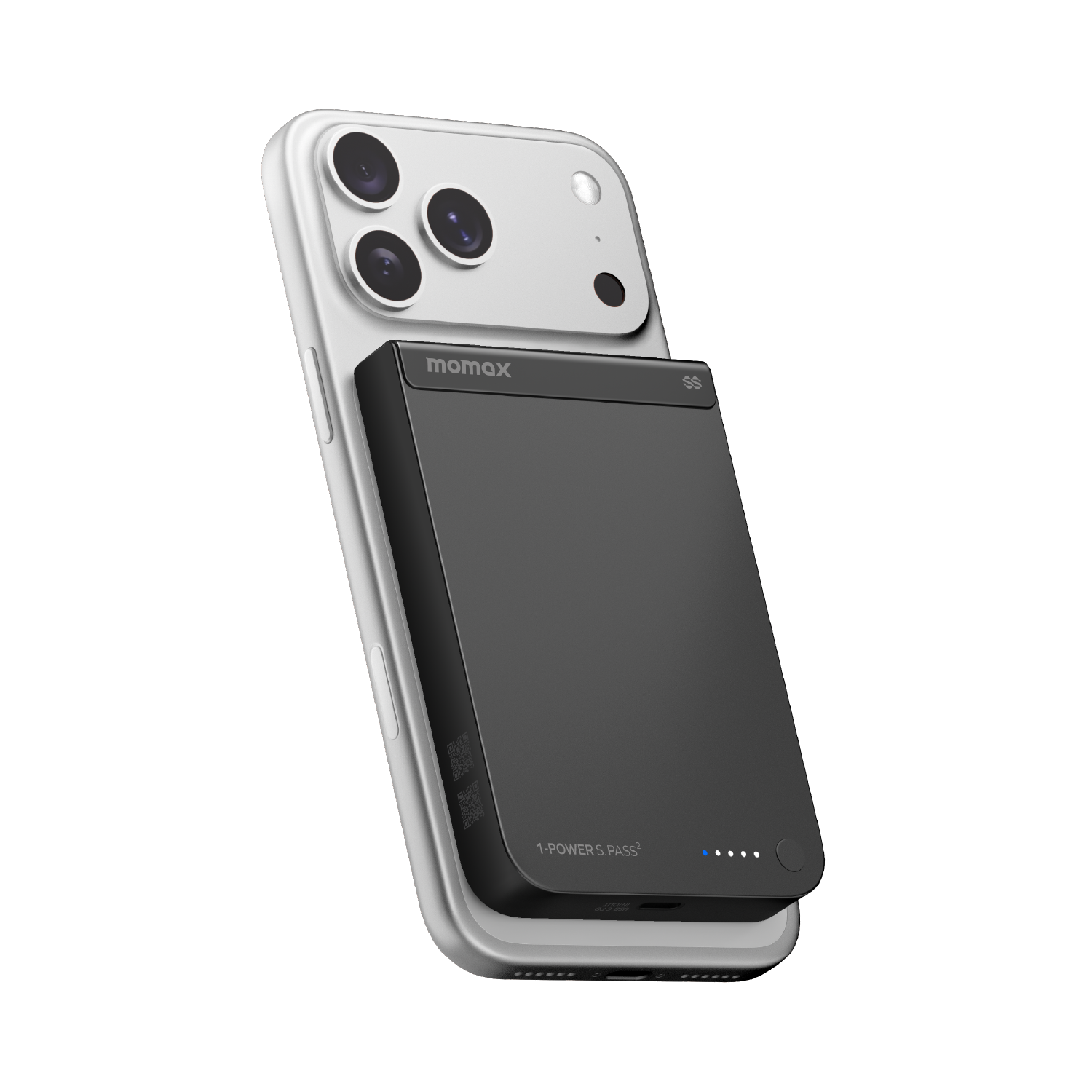 Momax 1-Power S.Pass 2 10000mAh Semi-SSB Qi2.2 Magnetic Power Bank Black