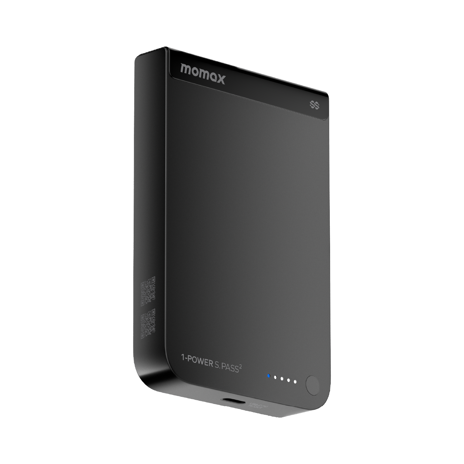 Momax 1-Power S.Pass 2 10000mAh Semi-SSB Qi2.2 Magnetic Power Bank Black