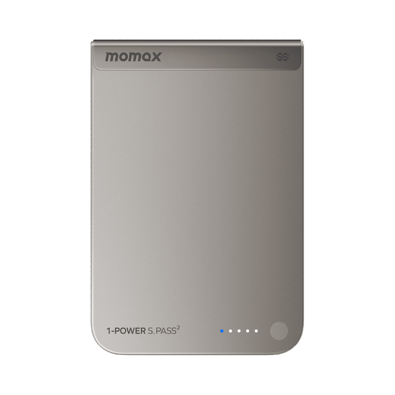 Momax 1-Power S.Pass 2 10000mAh Semi-SSB Qi2.2 Magnetic Power Bank (Titanium) - IP163Q22L Power Banks