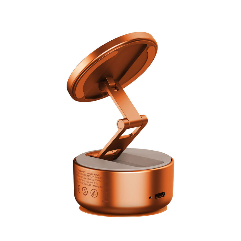 Momax 1-SNAP GO Auto Suction Magnetic Phone Stand (Orange) - KH20M Mobile Phone Stands
