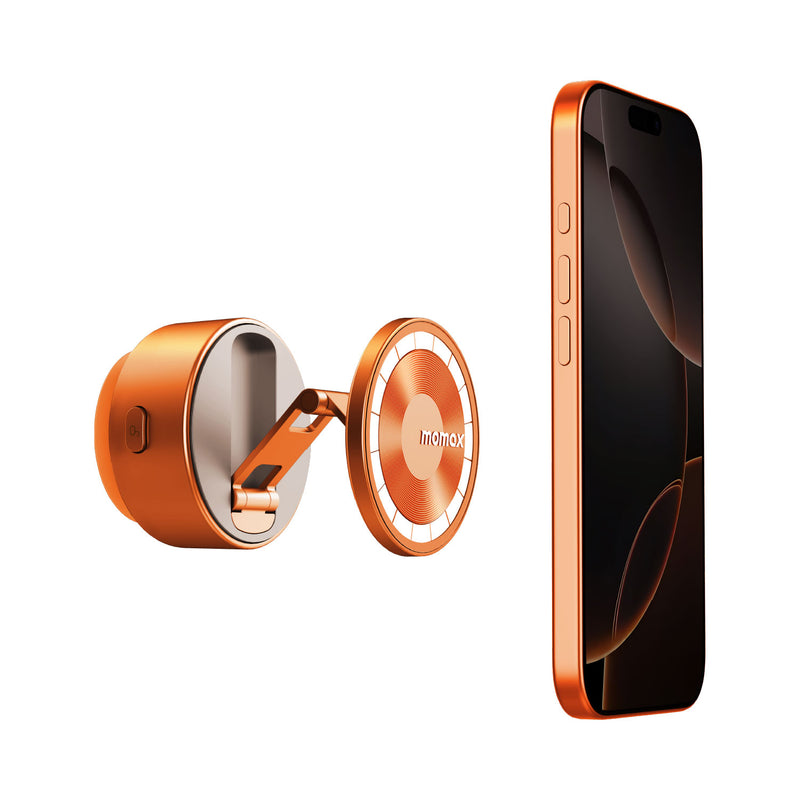 Momax 1-SNAP GO Auto Suction Magnetic Phone Stand (Orange) - KH20M Mobile Phone Stands