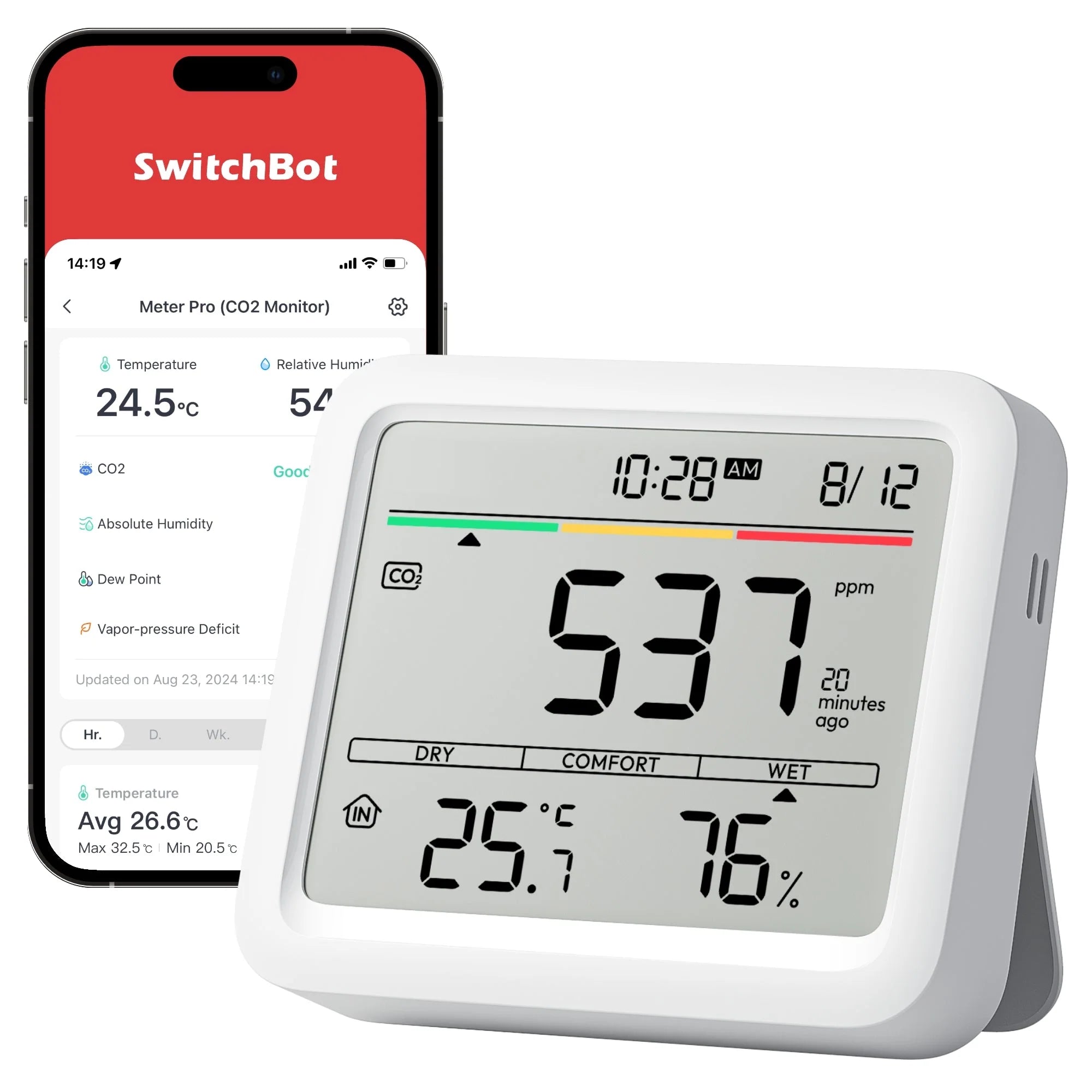 SwitchBot Meter Pro with CO2 Monitor – Smart Indoor Air Quality & Climate Monitor