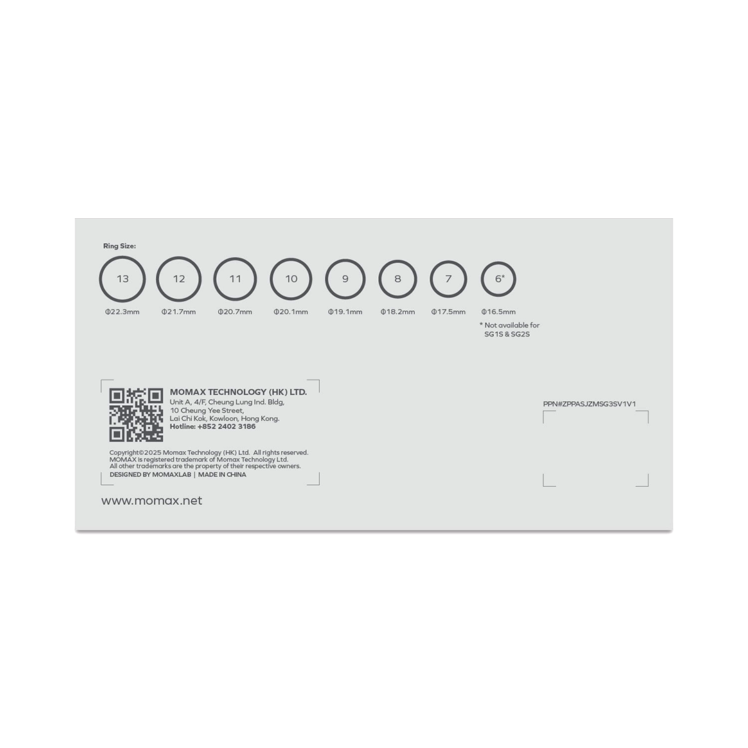 Momax 1-SENSE Smart Ring Sizing Kit (#6-13)