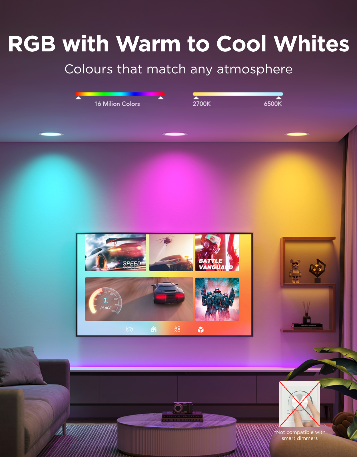 Govee Smart Colour Downlight 90mm 6-Pack Hard Bundle