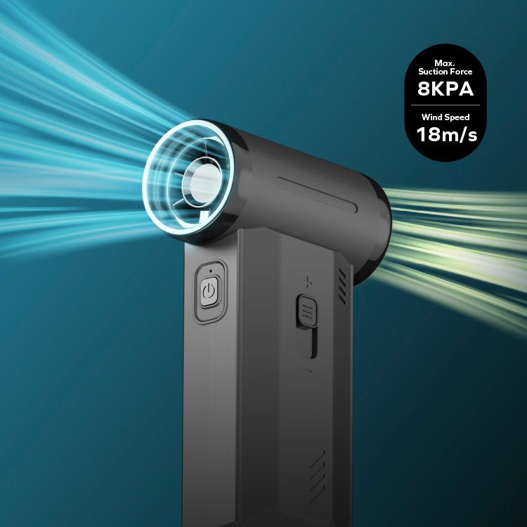 Momax 1º Airo Multi-Use Turbo High-speed Fan & Blower (Dark Grey) - RO12E Powered Hand Fans & Misters