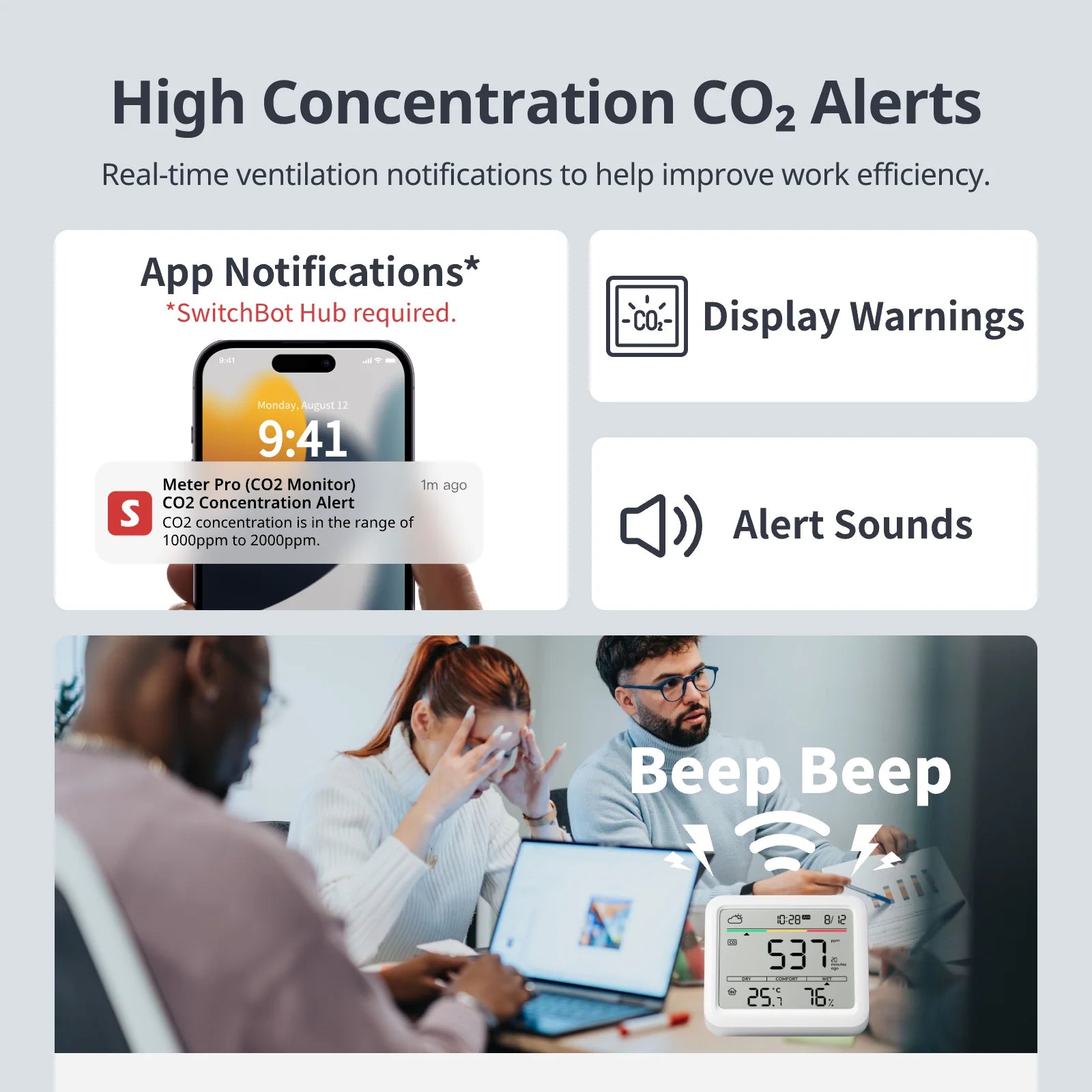 SwitchBot Meter Pro with CO2 Monitor – Smart Indoor Air Quality & Climate Monitor