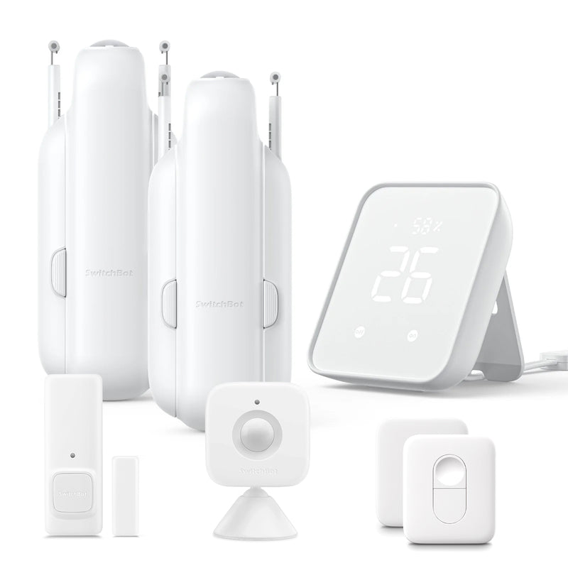 SwitchBot Curtain 3 Smart Hub Kit (2x Curtain U-Rail + 1x Hub 2 + 1x Remote) - CGSB3SHK2 Smart Switches