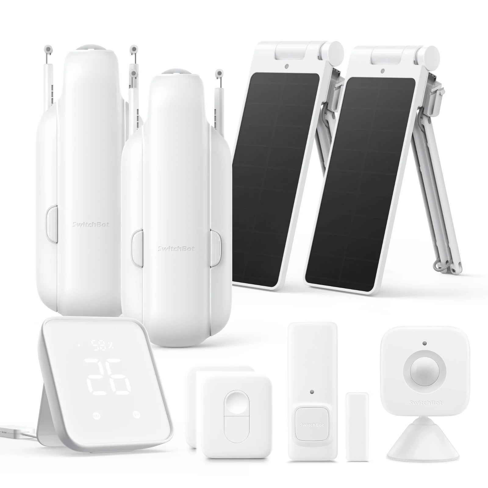 SwitchBot Curtain 3 Smart Home Ultimate Kit (2x Curtain U-Rail + 1x Hub 2 + 2x Sensors + 2x Remotes + 2x Solar Panels)