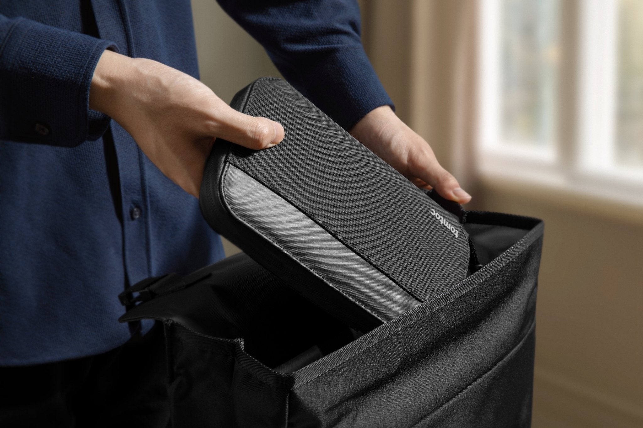 tomtoc Navigator Passport Bag Small - Black - T03M1D1 Travel Wallets