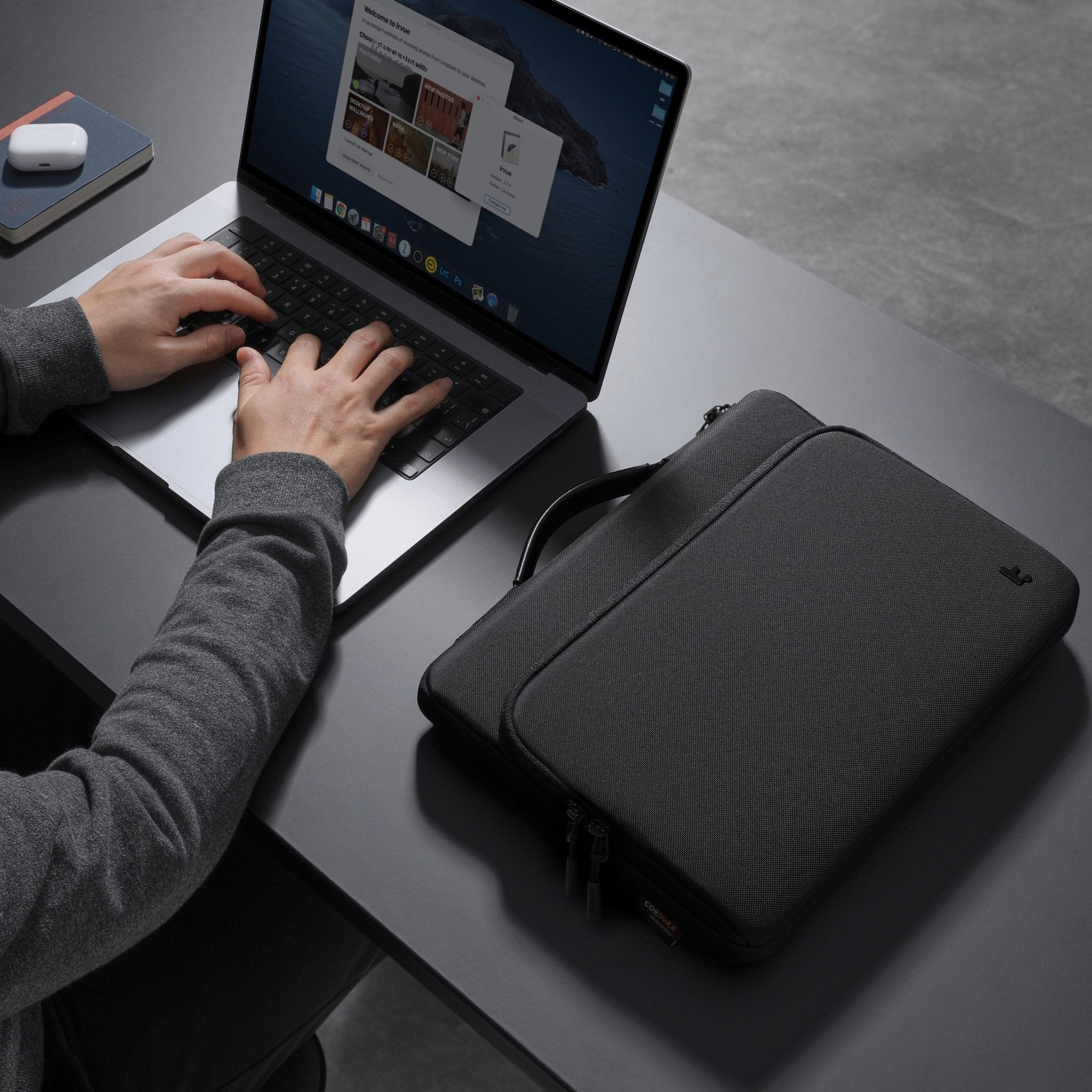 tomtoc Defender-A14 Premium Laptop Briefcase 16-Inch - Black - A14F2D3 Laptop Bags