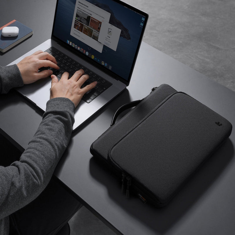 tomtoc Defender-A14 Premium Laptop Briefcase 16-Inch - Black - A14F2D3 Laptop Bags