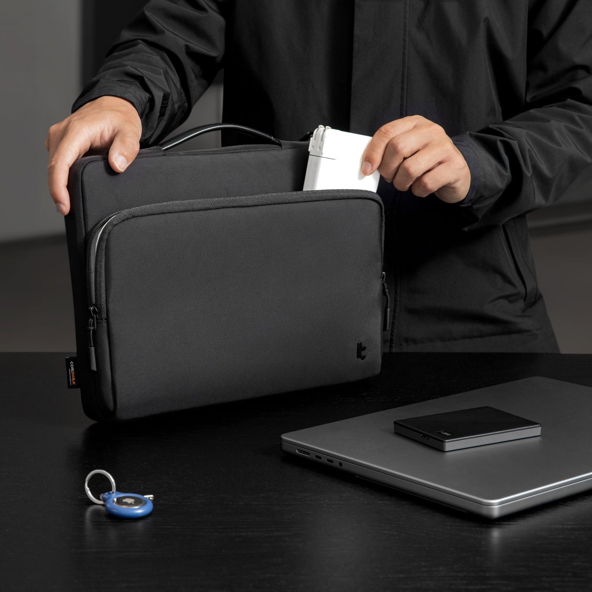 tomtoc Defender-A14 Premium Laptop Briefcase 16-Inch - Black - A14F2D3 Laptop Bags