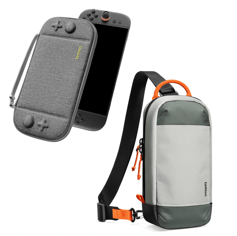 tomtoc Nintendo Switch 2 Game and Go Travel Bag and Case Bundle (Grey) - CGTT2GG8 Games