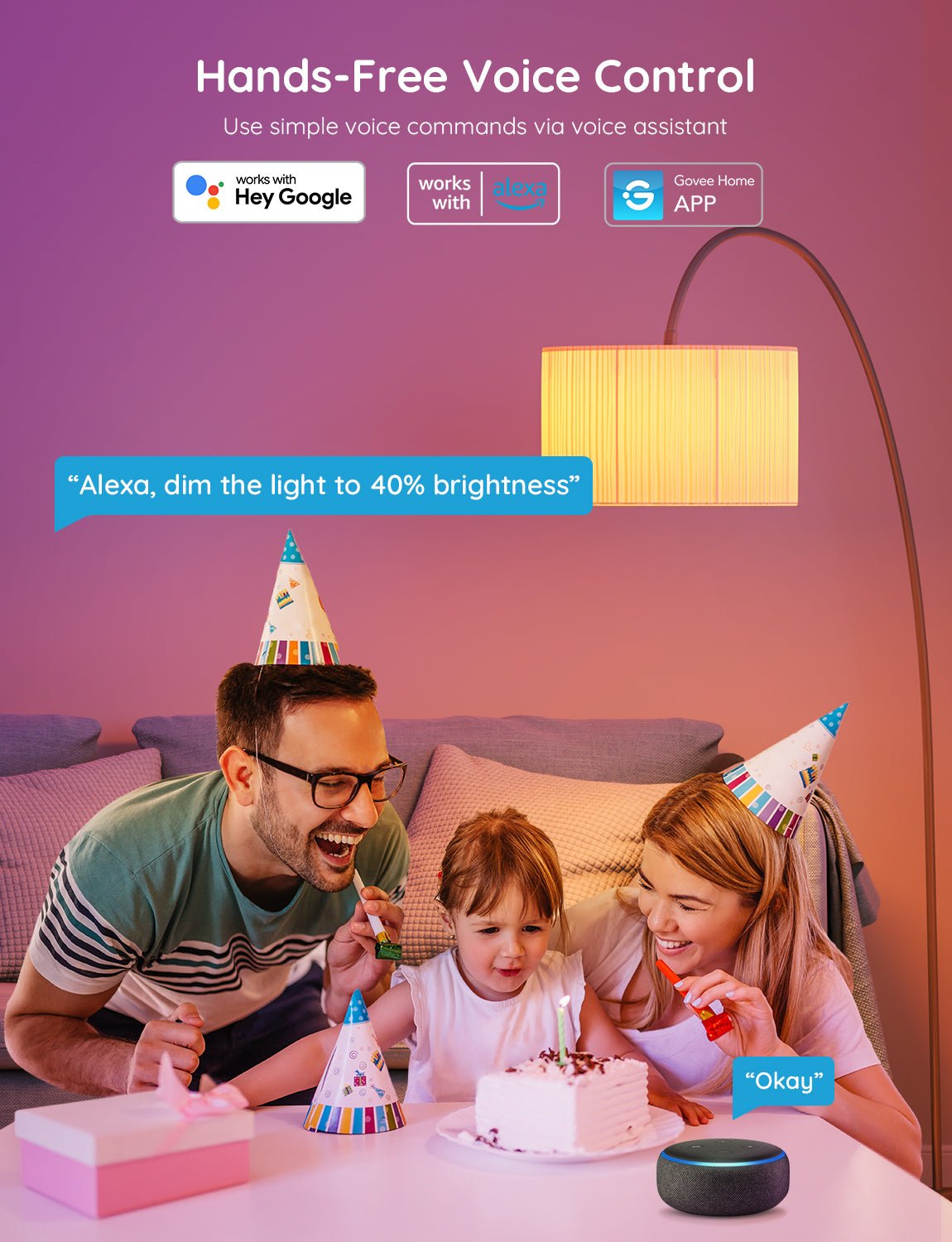 Govee Wi-Fi & Bluetooth Smart Light Bulb - B22 - H6004EC1 Light Bulbs