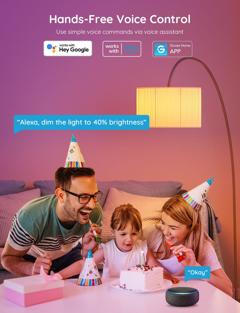 Govee Wi-Fi & Bluetooth Smart Light Bulb E27 (Matter Compatible) - H6004E01 LED Light Bulbs