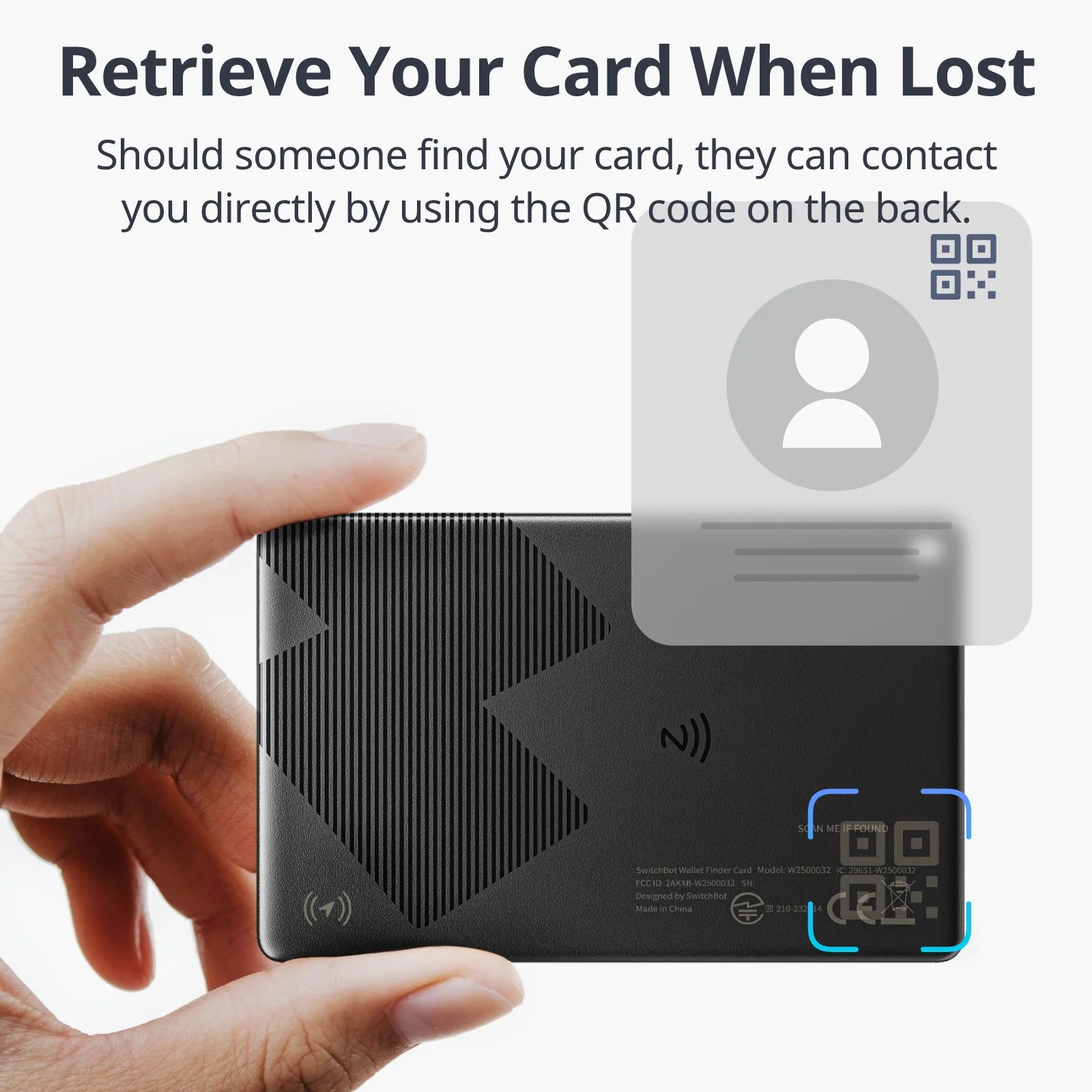 SwitchBot Wallet Finder Card - W2500032 GPS Tracking Devices