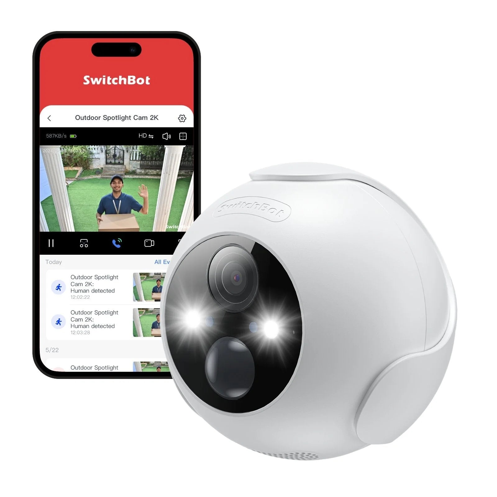 SwitchBot Outdoor Spotlight Cam – Smart Outdoor Security Camera